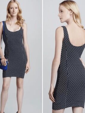 Milly Maria wavy bodycon Scoop Neck Dress